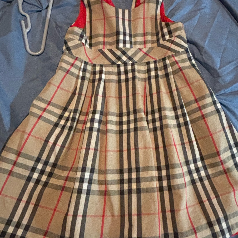 Burberry Red Lined Dress with Signature Label